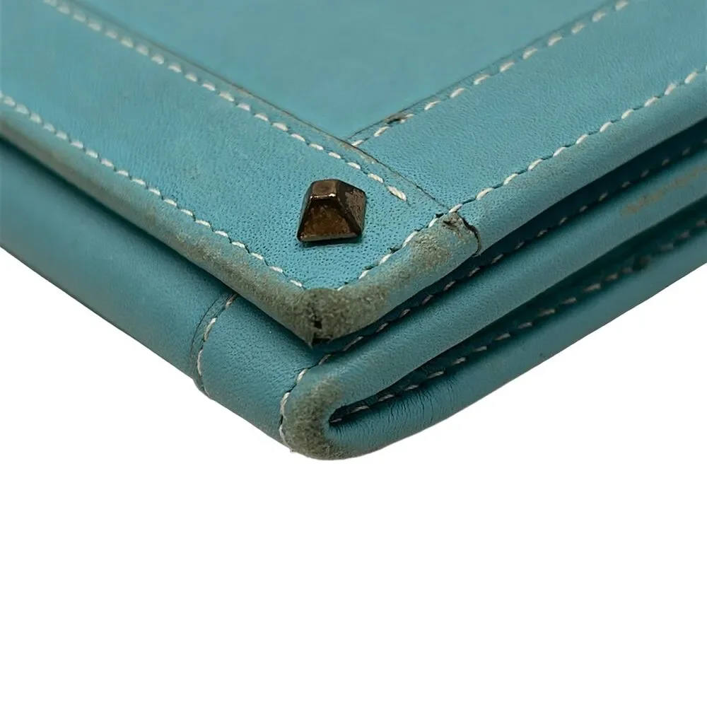 Gucci GG Long Wallet 120926 Light Blue Beige Dark Brown Leather Jacquard